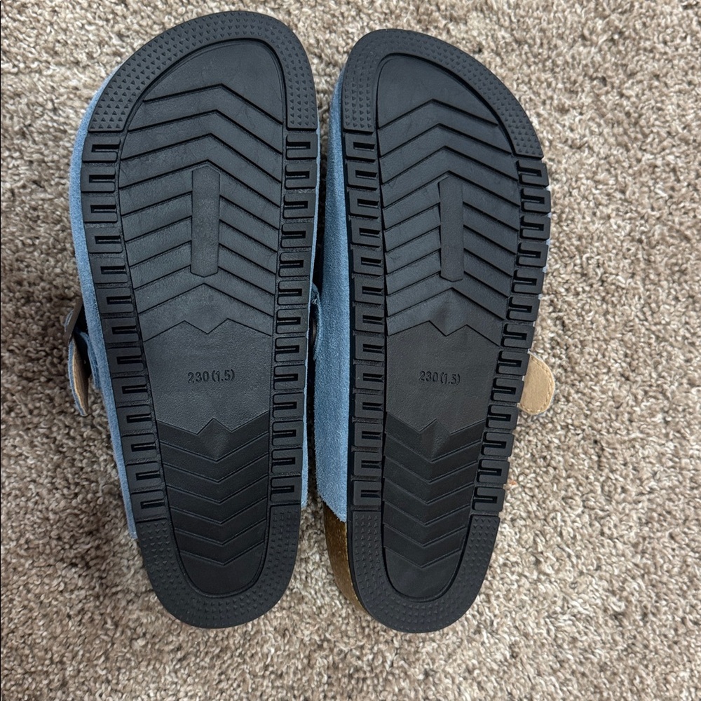 Birkenstock look-a-like - Evelyhood Blue Suede Clog Slides – Size 36 (US 5.5) - Picture 4 of 7